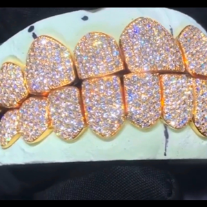 Hip Hop Custom 925 <b>Silver</b> Gold Plated Iced Out Moissanite Teeth Grillz Jewelry IGI Certified Environmental Friendly Best Price - Product Image 6