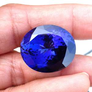 Pierre précieuse de Tanzanite bleue naturelle, pierre de coupe ovale à facettes, pierre de naissance de décembre, fabrication de bijoux, Tanzanite bleue précieuse - Product Image 2