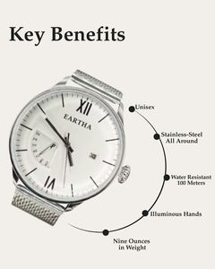 Orologio Vision con Vetro Zaffiro, Spessore 10mm, Diametro Cassa 45mm, Cinturino in Maglia di Acciaio Inossidabile, Unisex, Resistente all'Acqua 10ATM, Edizione Limitata - Product Image 2