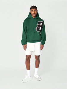 เสื้อฮู้ดดี้ผู้ชายราคาถูก พิมพ์ลายดิจิตอล ย้อมสีพื้น ผ้าฝ้าย 100% ปักลายเชนีล ผ้าฟลีซ กันขนร่วง กันลม - Product Image 2