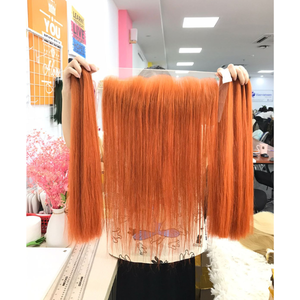 วิกผมสีดำสำหรับผู้หญิงผิวดำผมตรงสีส้มจากเวียดนามสำหรับลูกไม้หน้าผากหน้าผากแบบ HD - Product Image 1