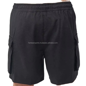 Shorts de sport pour hommes personnalisés à séchage rapide, noirs, avec cordon de serrage et logo, fournisseur OEM d'articles de sport, dernier design - Product Image 2