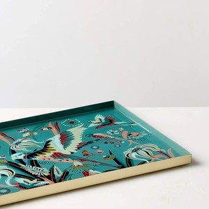 Plateau de service rectangulaire moderne décoratif avec émail, utilisation et impression florale d'oiseaux colorés, plateau en métal pour la maison, l'hôtel, les cadeaux - Product Image 6