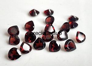 Grenat rouge naturel coupe coeur 8mm-grenat rouge lâche de qualité supérieure coupe coeur - Product Image 2