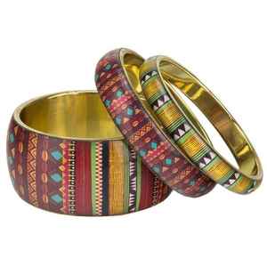 Juego de brazaletes de latón de resina de alta calidad hechos a mano, brazalete de resina Vintage Chapado en latón para niñas, ropa de fiesta, artículo de regalo para mujeres - Product Image 1