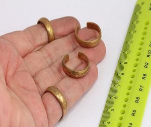 Bague ajustable en laiton émaillé plaqué or, style simple, pour femme, avec motif goutte d'huile et large design superposé - Product Image 2