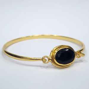 AA กำไลชุบทองสเตอร์ลิง925อัญมณีสีดำเจียระไนแบบวินเทจทำด้วยมือกำไลแฟชัน - Product Image 3