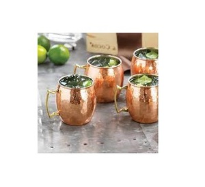 Tazas de mula de cobre puro de primera calidad con aspecto clásico de diseño antiguo con mango de latón, tazas martilladas antiguas de tamaño de 16 oz - Product Image 2