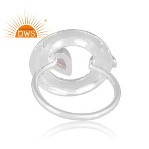 Anillo de declaración de piedras preciosas de cuarzo de cristal Natural de plata de ley fina superventas, joyería personalizada para mujer, regalo para ella - Product Image 5