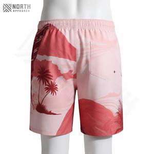 Pantalones Cortos Casuales de Verano para Hombre, de Lona Gruesa Lavada al Ácido, de Secado Rápido, con Logotipo Personalizado Estampado - Product Image 2