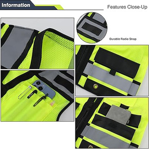 Chaleco de Seguridad de Alta Visibilidad para Hombre, Ropa de Trabajo Transpirable, Ligera y Cómoda, Chaleco Reflectante de Seguridad, Subido por Dress Sports - Product Image 4