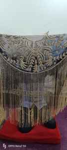 Robe de soirée élégante de style burlesque, longueur ras du sol, col en V, soutien-gorge intégré, broderie droite, perles, paillettes, perles naturelles - Product Image 2