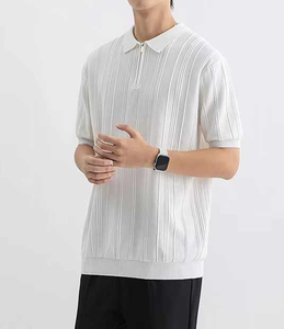 Camisa de Golf para Hombre de la Mejor Calidad 2025, sin Botones, con Cierre, Cuello Invertido, Transpirable, Tejido de Ganchillo, Estampado de Leopardo, ODM - Product Image 3