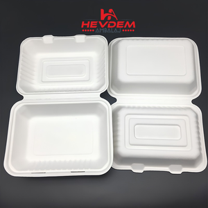 Contenedor de Alimentos Ecológico de Bagazo con Tapa, Caja Rectangular Desechable para Llevar, 200 Unidades para Restaurante, Picnic, Fiesta - Product Image 4