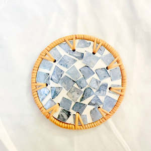 Asia Zen Pattern Mother of Pearl Rattan <b>Coasters</b> <b>and</b> <b>Placemat</b> <b>Set</b> Handicraft From Vietnam DHT HANDICRAFT - Product Image 4