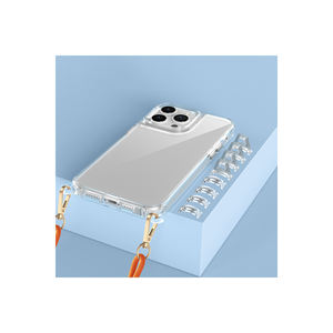 Coque arrière en silicone transparente de qualité supérieure pour iPhone 14 Pro, anti-traces de doigts, antichoc, protection des coins avec airbag, attache de sangle - Product Image 4