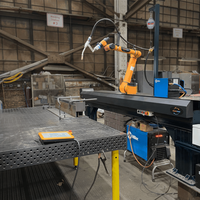Bras robotique collaboratif à 6 axes avec une charge utile de 5 kg, AUBO I5 Cobot, pour la fabrication métallique, poste de travail de soudage automatique