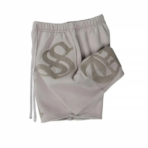 Pantalones Cortos Deportivos de Felpa Francesa Personalizados OEM, 100% Algodón Pesado, Bordado, Estilo Urbano, Aspecto Desgastado Vintage, Unisex para Hombre - Product Image 5