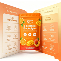 SYC BIO 6 Essentiële Elektrolyten Drinkmix Hydratatie Ondersteuning Vitamine C 70g Sachet Voedingssupplement Fabrieksprijs Groothandel