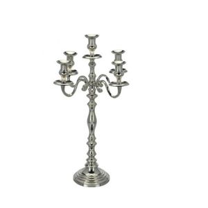 Elegante candelabro de 5 brazos de Metal plateado sin llama candelabro de Navidad y Pascua Para Boda y decoración del hogar - Product Image 1
