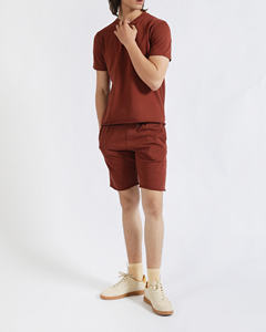 Latest Fashionable Summer Heavyweight 100% Cotton Breathable Street Style 2-Piece <b>Men's</b> <b>Tracksuit</b> Set Contrast T-Shirt Jogging - Product Image 6