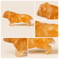 Statue de bouledogue français en cristal naturel, sculpture de chien en pierre polie pour décoration intérieure, souvenir d'animal de compagnie et cadeaux spéciaux