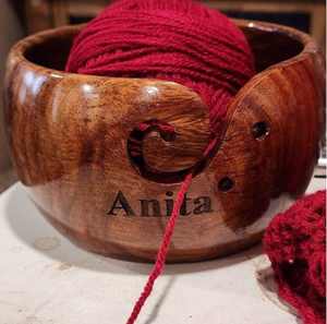 Cuenco de hilo de palisandro hecho a mano para tejer ganchillo cuenco de almacenamiento para bobinadora de hilo accesorios de gancho - Product Image 4