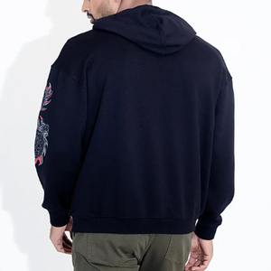 Qualité supérieure 500 GSM pull à capuche surdimensionné pour hommes épaule tombante avec logo personnalisé conception impression bouffée de poids élevé pour l'hiver - Product Image 3