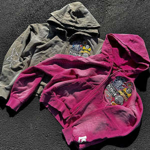 Sweat-shirts unisexes 100% coton à fermeture éclair légers avec strass Meilleure qualité Streetwear pour hommes Saison hivernale - Product Image 1