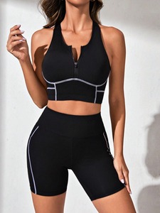 Soutien-gorge et short de sport de couleur unie de haute qualité ensembles de yoga nouveaux ensembles de yoga sans couture pour femmes de fitness - Product Image 3