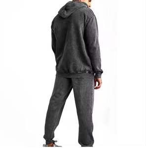Chándales de lavado ácido para hombre al por mayor, ropa de entrenamiento informal y deportiva para hombres de gran tamaño, chándales de lavado ácido de alta calidad - Product Image 2
