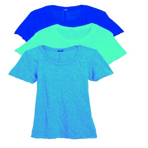 T-shirt à manches courtes de conception d'été écologique pour femmes Super doux en coton fin col en U coupe régulière léger compressé - Product Image 4