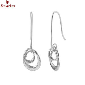 Manufacturer <b>earrings</b> solid 925 sterling silver plain wave texture half <b>hoop</b> <b>earring</b> wholesale ready stock <b>earrings</b> low price - Product Image 3