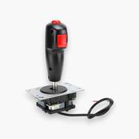 Manette de vol ergonomique noire à 5 broches de haute qualité en métal et plastique pour simulateurs d'arcade/vol pour PC, câblée, rembourrée, livraison gratuite