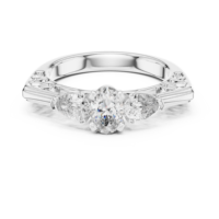 Anillo de Diamante Cultivado en Laboratorio de Corte Ovalado de Lujo de 0.50ct y Corte Pera de 0.25ct para Mujer, Oro de 10K/14K/18K/Plata, Chapado, Certificado IGI, Regalo de Aniversario para Ella