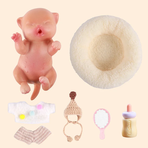 Juguete de Gatito de <span class=keywords><strong>Silicona</strong></span> Suave y Elástica de 4.5 Pulgadas de Babeside, Figura de Animal Miniatura Realista Pintada a Mano - Product Image 5