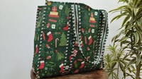 Sac fourre-tout extra large en velours matelassé et coton, réversible, lavable, pour la plage, les week-ends, écologique et durable, pour l'hiver, le printemps et l'été