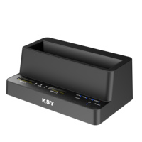 Station d'accueil pour disques durs MAIWO K309CL sans vis, triple baie, clonage, Type-C 10 Gbps, 2,5/3,5 pouces, PCIe NVMe M2 2230-2280, boîtier en plastique noir