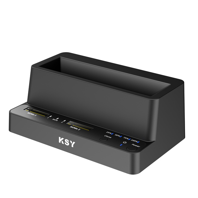 MAIWO K309CL Screw-less Tri-bay HDD Docking Station Clone Type-C 10Gbps 2.5/3.5 Inch PCIe NVMe M2 2230-2280 Plastic Case Black