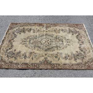 พรมขนแกะตุรกีวินเทจคลาสสิกดีไซน์ปะต่อสีเบจสีน้ำตาลเป็นมิตรต่อสิ่งแวดล้อมขน6.3ft ขนาดกลาง3.9x12ใหม่ห้องอาหารน้ำยาง - Product Image 3