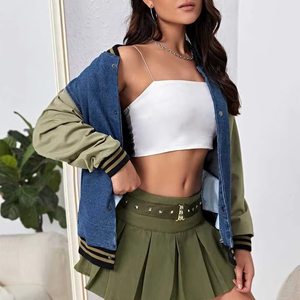 Chaquetas universitarias para mujer 2025 personalizadas invierno impermeable a prueba de viento Denim deportes Varsity rompevientos de talla grande chaquetas Unisex - Product Image 3