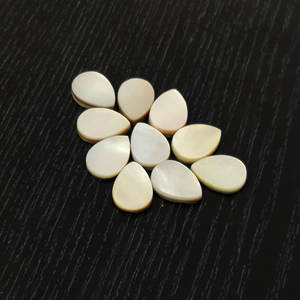8 pièces de nacre naturelle 14x10mm poire Cabochon 31 Cts Lot Iroc ventes bonne qualité perle pierres précieuses cabine plate US $8.9 pour tous - Product Image 2