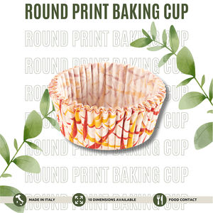 Papel desechable a prueba de grasa personalizable hecho en Italia, redondo con estampado, taza blanca para hornear, revestimientos para cupcakes, estuches de diferentes tamaños - Product Image 2