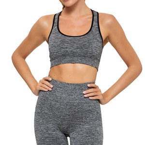 Sujetador deportivo de color sólido para mujer, Sujetador deportivo sin costuras de alto soporte, Sujetador deportivo de fabricante superior para gimnasio - Product Image 1