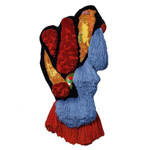 Tapiz y Arte Mural con Patrón Abstracto Metamórfico en Gris y Negro, Lana y Seda de Bambú para Decoración del Hogar - Product Image 1