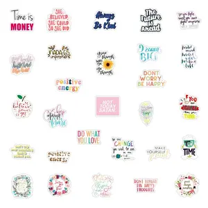 Autocollants en PVC avec phrases motivantes pour scrapbooking, pack de 10/30/50 pièces, style dessin animé, autocollant décoratif en PVC - Product Image 6