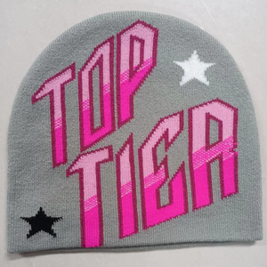 High Quality Soft Acrylic <b>Winter</b> Beanie <b>Hat</b> for <b>Women</b> with Embroidered Star Design New Fashion Knitted <b>Hat</b> for Beach Wear Travel - Product Image 2