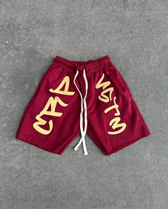 Bermudas abullonado con estampado de algodón 100% de alta calidad, pantalones cortos transpirables y antiarrugas de secado rápido, pantalones cortos de estilo callejero para hombres - Product Image 2