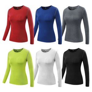 Nouveauté personnalisation Fitness course Compression chemise de Yoga à manches longues femmes sport Yoga entraînement Fit t-shirt femmes - Product Image 3