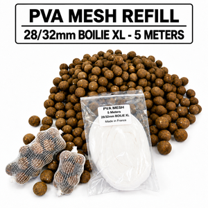 Recambio de Malla PVA 28/32mm Boilie XL 5m, Cebo Soluble en Agua Ecológico, Presentación de Cebo, Origen Francia, Pesca de Carpa en Agua Dulce - Product Image 1